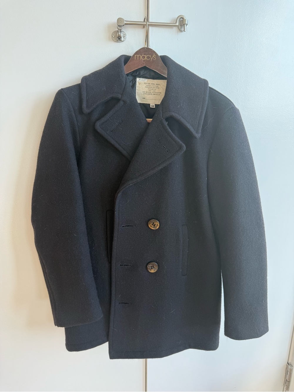 Vintage USA-Made Wool Pea Coat Sz 36